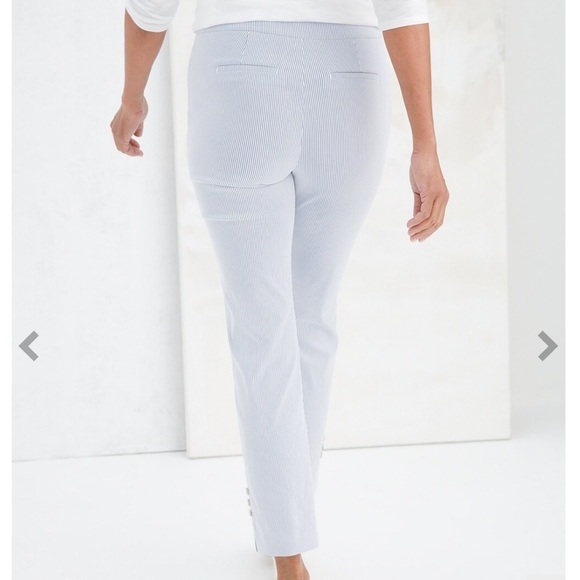 Chico’s So Slimming 360 Brigitte Slim Ankle Pant Icon Stripe Blue 20 - Picture 3 of 12